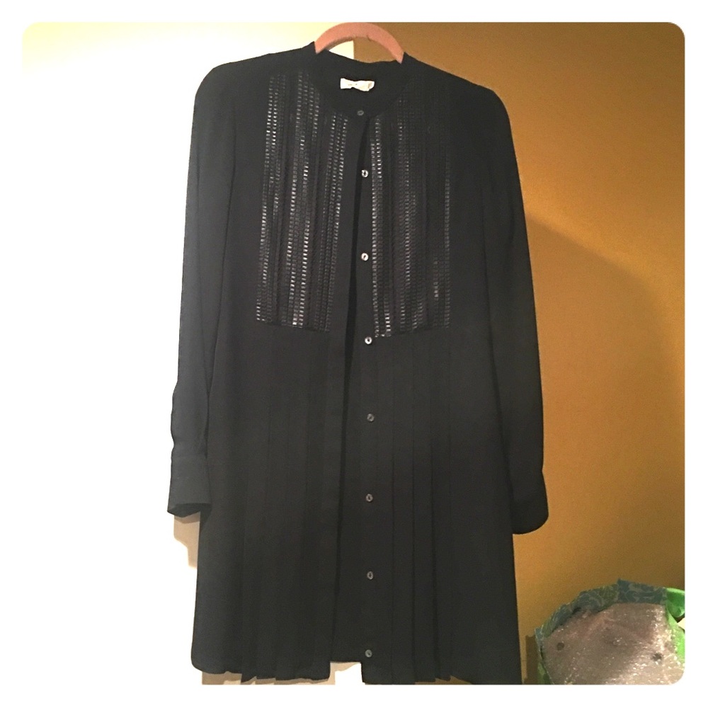 Vince silk shirt dress